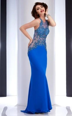 Clarisse - 2802 Embellished Illusion Sheath Dress