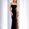 Clarisse - 2817 Sequined Contrast Panel Gown 2 Clarisse - 2817 Sequined Contrast Panel Gown