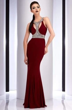 Formal Gowns Clarisse - 2839 Bedazzled Halter Sheath Dress