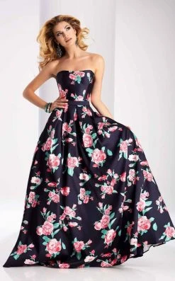 Clarisse - 3029 Strapless Floral Print Ballgown