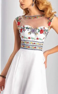 Formal Gowns Clarisse - 3050 Floral Illusion Bateau A-line Dress