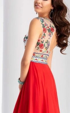 Formal Gowns Clarisse - 3050 Floral Illusion Bateau A-line Dress