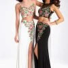 Clarisse - 3056 Floral Illusion Jewel Sheath Dress