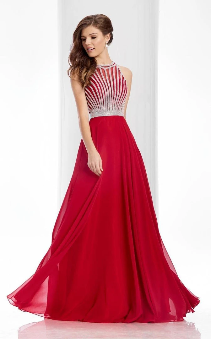Clarisse - 3068 Radiating Stripe Illusion Gown 9 Clarisse - 3068 Radiating Stripe Illusion Gown