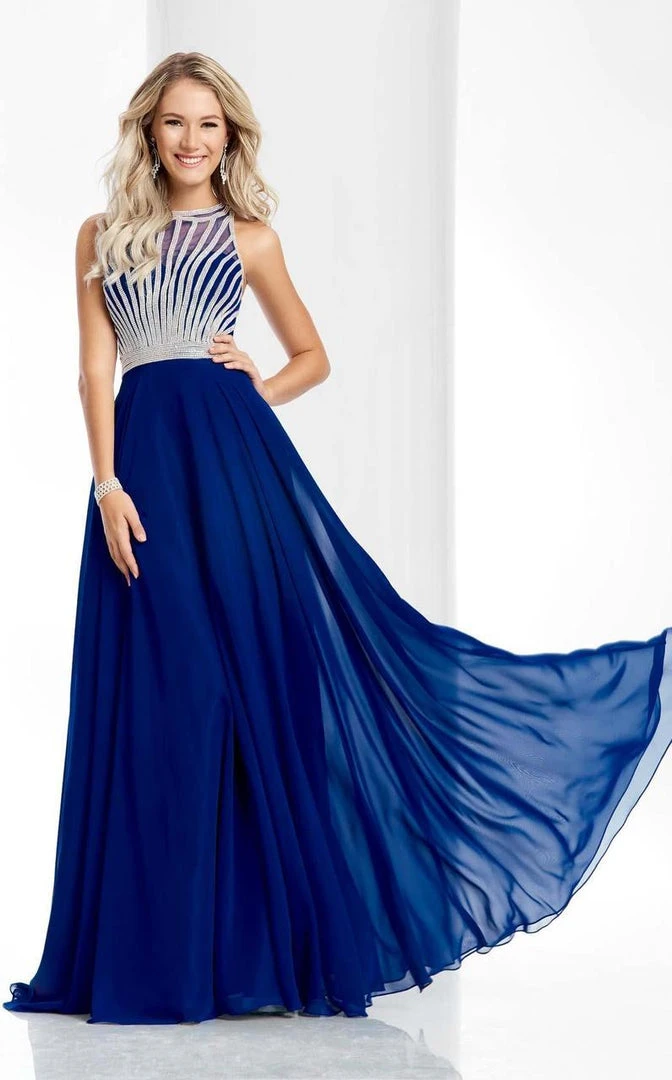 Clarisse - 3068 Radiating Stripe Illusion Gown 10 Clarisse - 3068 Radiating Stripe Illusion Gown