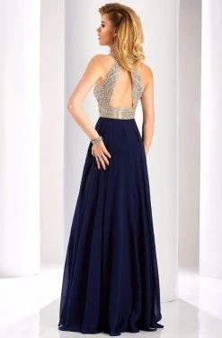 Clarisse - 3087 Geo-Embellished Halter Cutout Gown 7 Clarisse - 3087 Geo-Embellished Halter Cutout Gown