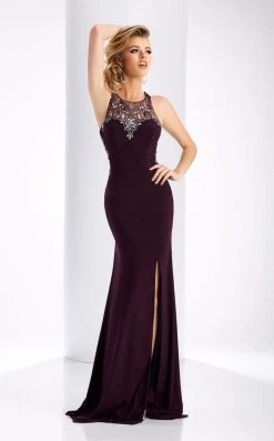 Formal Gowns Clarisse - 3115 Crystal Embellished Gown With Slit