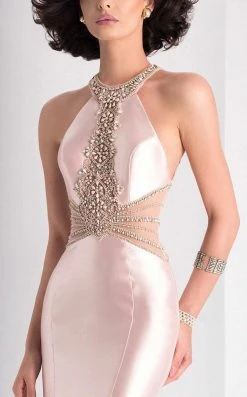 Clarisse - 3139 Embellished Halter Mermaid Gown Formal Gowns