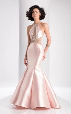 Clarisse - 3139 Embellished Halter Mermaid Gown Formal Gowns