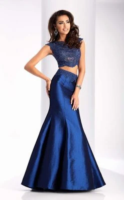 Formal Gowns Clarisse - 3148 Scalloped Lace Two-piece Gown