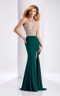 Clarisse - 3184 Crystal Crusted Halter Gown