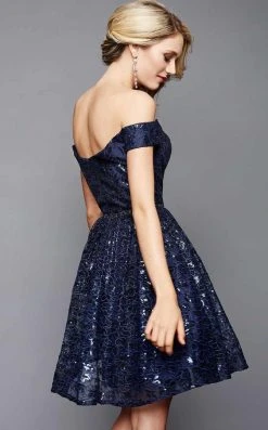 Cocktail Dresses Clarisse - 3345 Sequined Lace Cocktail Dress