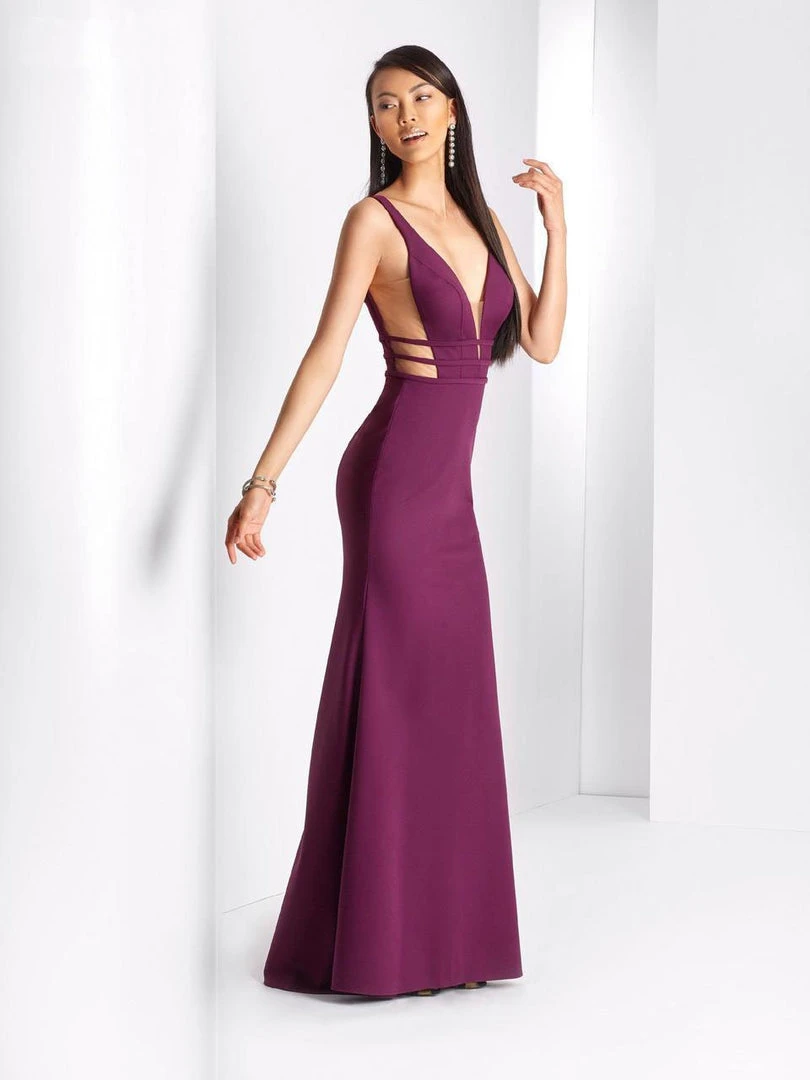 Clarisse - 3404 Sleeveless Deep V-neck Sheath Dress 3 Clarisse - 3404 Sleeveless Deep V-neck Sheath Dress