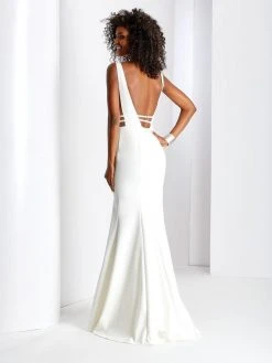 Clarisse - 3404 Sleeveless Deep V-neck Sheath Dress 5 Clarisse - 3404 Sleeveless Deep V-neck Sheath Dress