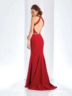 Formal Gowns Clarisse - 3417 Halter Neck Trumpet Jersey Gown
