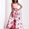 Clarisse - 3420 Two-Piece Square Neck Lace And Floral Evening Gown