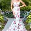 Clarisse - 3424 Strapless Floral Mermaid Gown