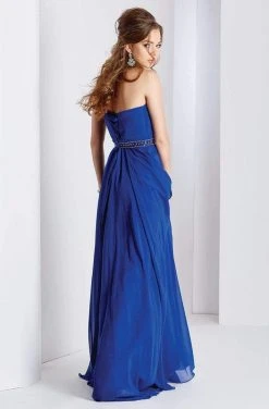 Clarisse - 3428 Strapless Pleated Surplice Chiffon Gown