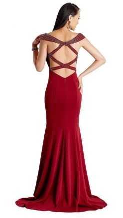 Formal Gowns Clarisse - 3432 Beaded Off-Shoulder Trumpet Dress 8 Formal Gowns Clarisse - 3432 Beaded Off-Shoulder Trumpet Dress