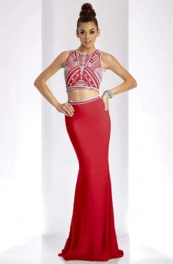 Clarisse - 3438 Two-Piece Crystal Ornate Sheath Gown Formal Gowns