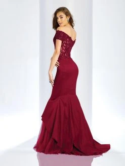 Clarisse - 3447 Off-Shoulder Taffeta Mermaid Gown