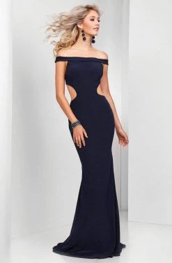 Clarisse - 3457 Sleek Off-Shoulder Sheath Dress