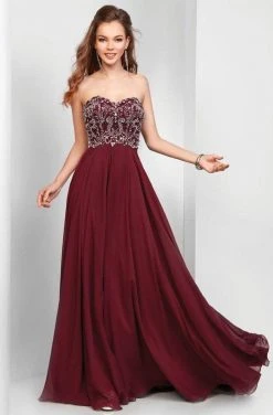 Formal Gowns Clarisse - 3472 Strapless Paisley Motif Chiffon Gown