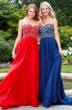 Formal Gowns Clarisse - 3472 Strapless Paisley Motif Chiffon Gown
