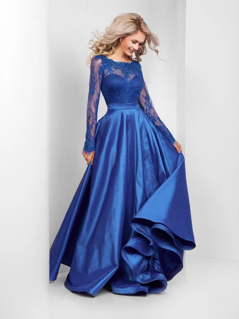 Formal Gowns Clarisse - 3487 Lace Illusion Bateau A-line Dress 3 Formal Gowns Clarisse - 3487 Lace Illusion Bateau A-line Dress