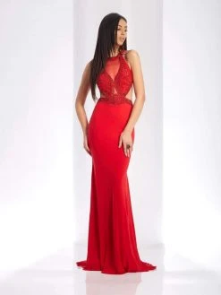 Formal Gowns Clarisse - 3493 Beaded Halter Sheath Dress