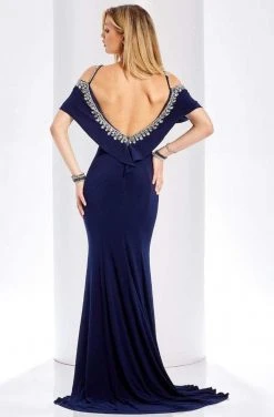 Clarisse - 3497 Jeweled Scoop Neck Sheath Dress