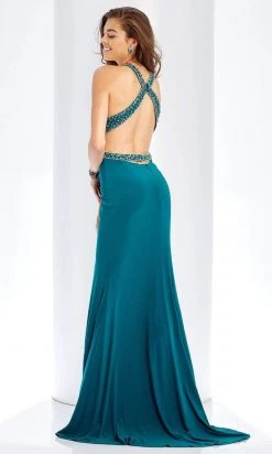 Clarisse - 3512 Embellished Halter Cutout Sheath Dress Formal Gowns