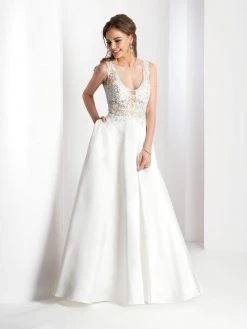 Clarisse - 3535 Lace Appliqued Scoop Gown Formal Gowns