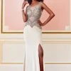 Formal Gowns Clarisse - 3542 Embellished Sheer Sheath Dress 2 Formal Gowns Clarisse - 3542 Embellished Sheer Sheath Dress
