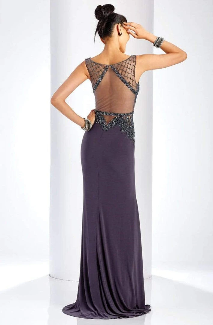 Formal Gowns Clarisse - 3542 Embellished Sheer Sheath Dress 4 Formal Gowns Clarisse - 3542 Embellished Sheer Sheath Dress
