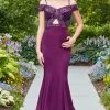 Formal Gowns Clarisse - 3543 Bedazzled V-neck Trumpet Dress