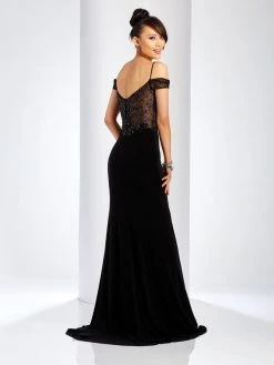 Formal Gowns Clarisse - 3544 Sheer Off-Shoulder Fitted Gown