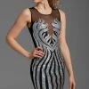Cocktail Dresses Clarisse - 358 Sleeveless Sheer Metallic Dress
