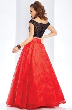 Clarisse - 3580 Two Piece Plaid Contrast Prom Dress Formal Gowns 5 Clarisse - 3580 Two Piece Plaid Contrast Prom Dress Formal Gowns