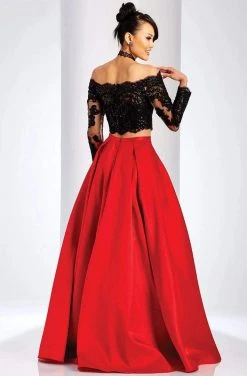 Clarisse - 3581 Two Piece Embellished Off-Shoulder Dress