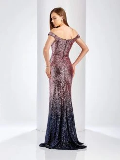 Clarisse - 3586 Off Shoulder Sequin Ombre Prom Dress