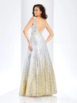Clarisse - 3589 Sleeveless Sequined Deep V-neck Ballgown 6 Clarisse - 3589 Sleeveless Sequined Deep V-neck Ballgown