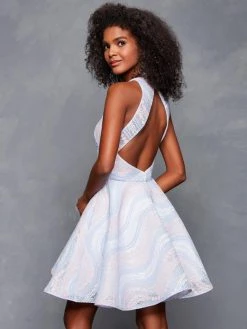 Cocktail Dresses Clarisse - 3618 Sleeveless Halter Neck A-line Cocktail Dress