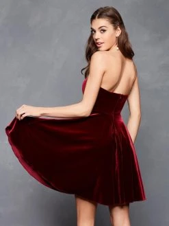 Clarisse - 3652 Strapless Velvet Sweetheart A-line Dress 7 Clarisse - 3652 Strapless Velvet Sweetheart A-line Dress