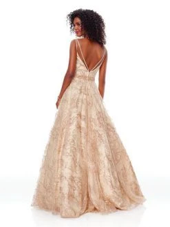 Formal Gowns Clarisse - 3715 Beaded Strappy Glitter A-Line Gown