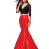 Formal Gowns Clarisse - 3722 Two Piece Lace Taffeta Mermaid Dress 1 Formal Gowns Clarisse - 3722 Two Piece Lace Taffeta Mermaid Dress