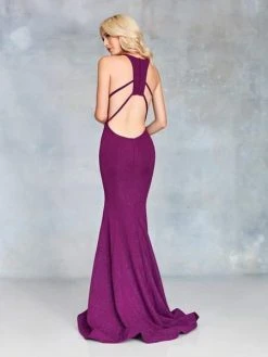 Formal Gowns Clarisse - 3726 Halter Neck Glitter Jersey Mermaid Dress 5 Formal Gowns Clarisse - 3726 Halter Neck Glitter Jersey Mermaid Dress
