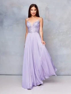 Clarisse - 3733 Plunging Sweetheart Beaded Chiffon Gown