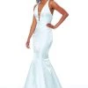 Formal Gowns Clarisse - 3765 Deep Halter V-neck Mermaid Dress With Train