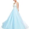 Formal Gowns Clarisse - 3768 Floral Plunging Sweetheart Tulle Gown 2 Formal Gowns Clarisse - 3768 Floral Plunging Sweetheart Tulle Gown